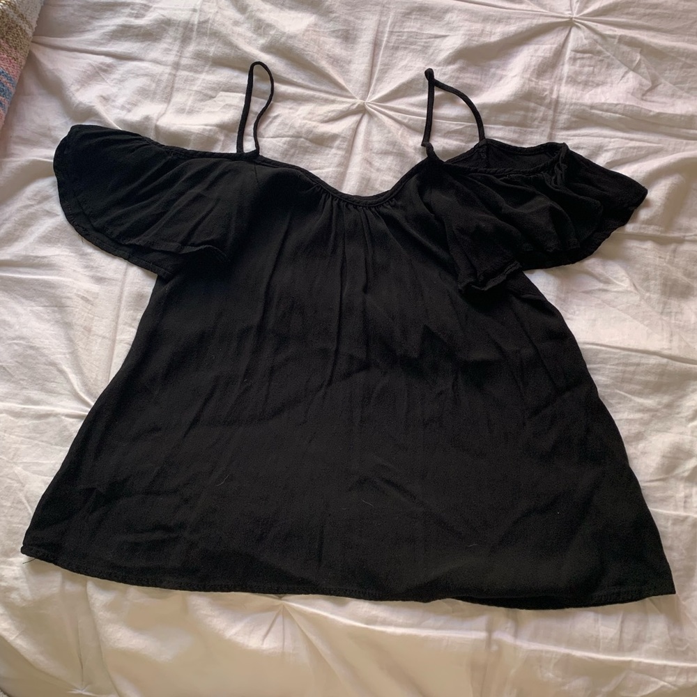 Black off the shoulder tank top
